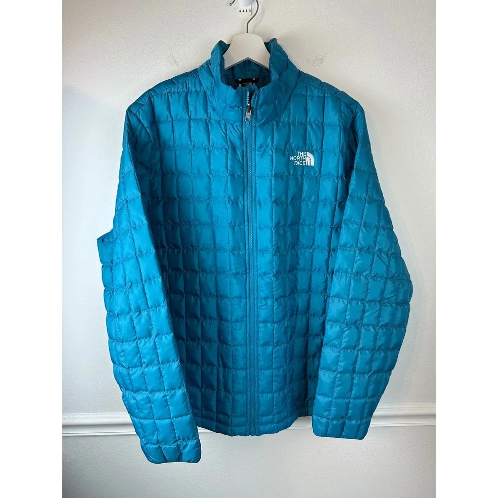 THE NORTH FACE Mens Thermal Insulated Jacket Digital Steel Blue Travel XL NWT